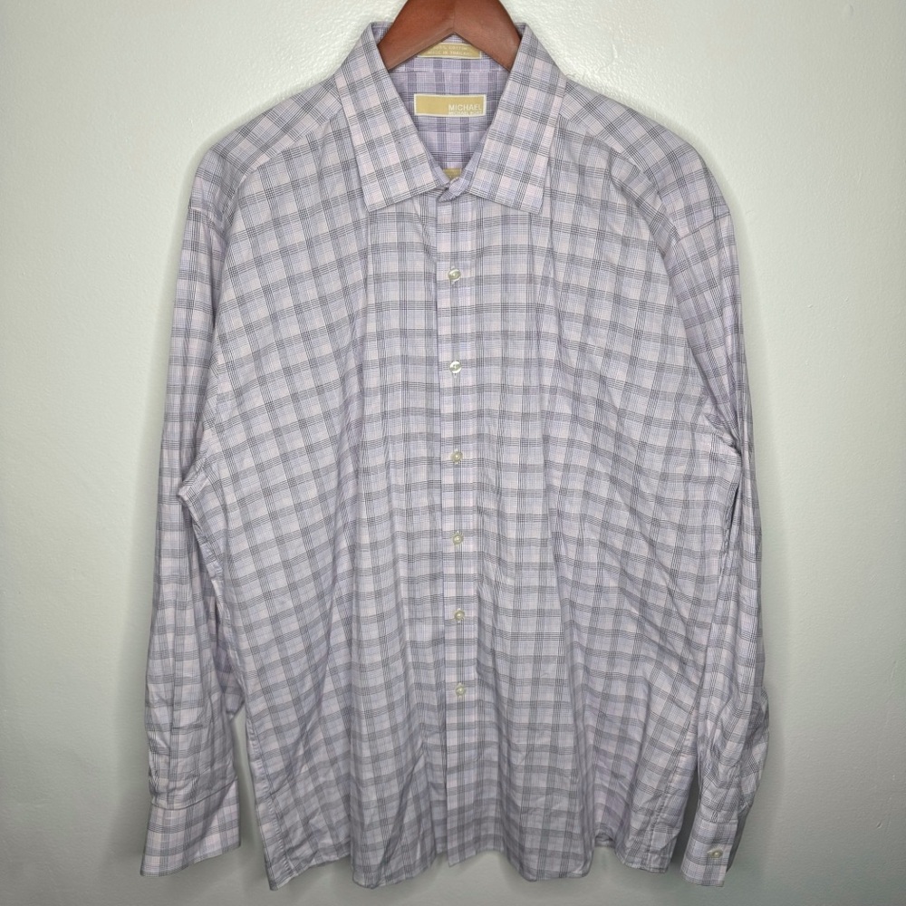 Michael Kors Long Sleeve Button Down Shirt 100% Cotton Size 17 1/2 - 34/35
